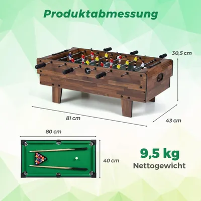 Produktbild von 4-in-1-Spieltisch: Tischfußball, Billard, Airhockey, Tischtennis