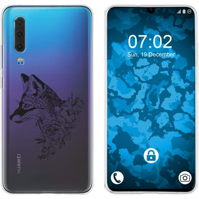 Produktbild von PhoneNatic Case kompatibel mit Huawei P30 Silikon-Hülle Floral Fuchs M1-1