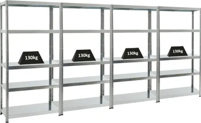 Produktbild von Mega Deal | 4x  Schwerlastregal Steel Eagle  | HxBxT 180x90x40 cm |  Fachlast 130kg | Verzinkt
