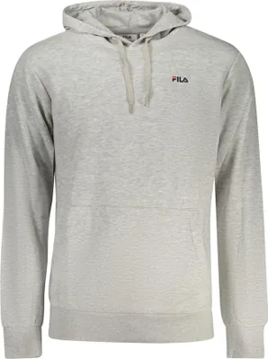 Produktbild von Graues Herren-Sweatshirt mit Kapuze und Kängurutasche, gesticktes Detail