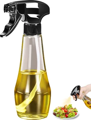 Produktbild von Ölsprüher zum Kochen Öl sprühflasche Glas für Heißluftfritteuse, Olivenöl Ölspray für Speiseöl Öl- und Essigsprüher，Schwarz