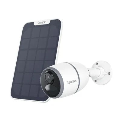 Zdjęcie produktu dla Reolink Go Plus + panel słoneczny, zewnętrzna kamera bezpieczeństwa 2K 4MP z akumulatorem 4G LTE, inteligentne wykrywanie ludzi/samochodów, noktowizor