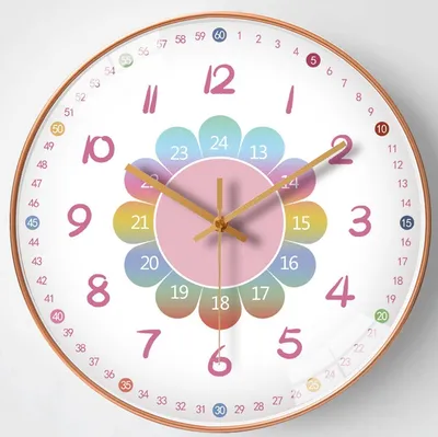Produktbild von KUGI Wanduhr Wanduhr Kinder- LernWanduhren - Bunte LernUhren - Analoge Wanduhren (ohne Ticken .20 cm Quartz geräuschlos Zimmer Jungen Mädchen 8 Zoll)