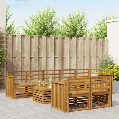Produktbild von Sofagarnituren - VIDAXL - Terrassen-Sofa - 9 pcs - Natur Massivholz Akazie