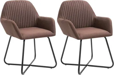 Produktbild von Esszimmerstühle 2 Stk. Braun Stoff