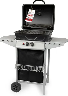 Produktbild von Clatronic Gasgrill mit 2 Heizzonen für individuelle Temperatursteuerung | Grillwagen inkl. Grillrost & Warmhalterost | Grill mit Ablagekorb | GG 3590