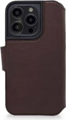 Zdjęcie produktu dla Decoded, skórzane etui folio na iPhone'a 14 Plus ze zintegrowanym uchwytem na karty, brązowe
