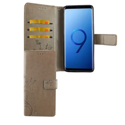 Zdjęcie produktu dla Samsung Galaxy S9 etui na telefon komórkowy etui ochronne etui z klapką etui na kartę szary