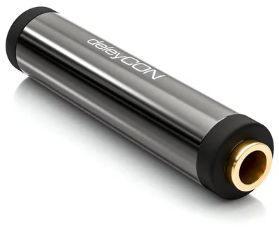 Produktbild von deleyCON AUX Stereo Audio 3,5mm Klinken Kupplung Adapter - Schwarz