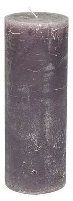 Image de Bougie parfumée "Branded" de Stumpenkerze, diamètre 7 cm, hauteur 20 cm, couleur aubergine, durée de combustion d'environ 90 heures.