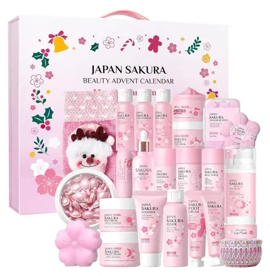 Productafbeelding van Adventskalender voor gezichtsverzorging, 24 stuks, Sakura, voor dames