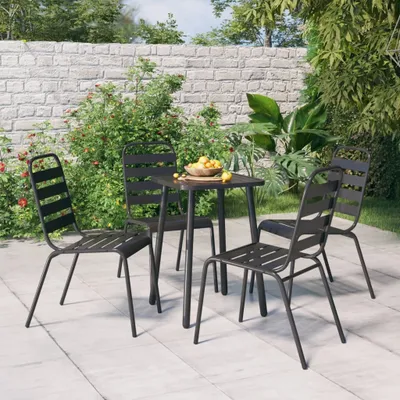 Zdjęcie produktu dla Maison Exclusive – 5-częściowy zestaw ogrodowy do jadalni, stal w kolorze antracytowym