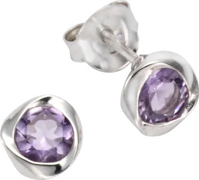 Produktbild von Zeeme Gemstones Ohrringe 925/- Sterling Silber 7cm weiß Amethyst lila 390220028