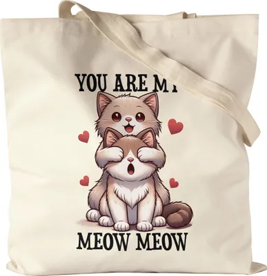 Produktbild von You Are My Meow Meow Verliebte Katzen Jutebeutel Cat Mom Dad Paar Geschenk