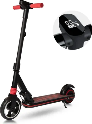 Produktbild von Elektroscooter Kinder E-Scooter Schwarz mit LED-Anzeige Klapproller elektroroller Staubgeschützter Ladeanschluss E Roller Geschenk Für Kinder Und Jugendliche