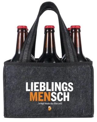 Obrázek produktu pro Ponožka na lahve, tmavě šedá, pro 6 lahví, s potiskem "Oblíbená osoba"