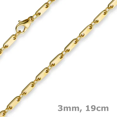 3mm-Armband-Plattenkette-585-Gold-19cm