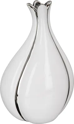 Image de Gilde Vase, "Tulip", Keramik, weiß, VE 2, L. 13 cm, B. 11 cm, H. 20 cm 28871 4063387288719