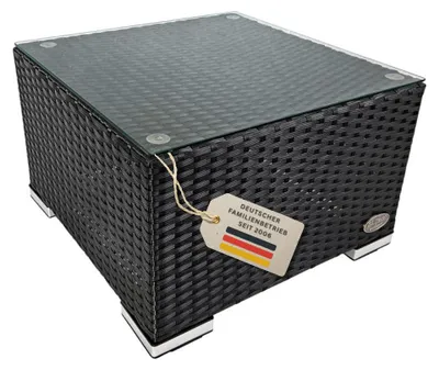 Produktbild von Beistelltisch Schwarz Polyrattan Outdoor 50x50x32 cm, als Hocker nutzbar