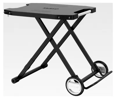 Produktbild von Outdoor Beistelltisch mit Rollen, Schwarz | Klappbarer Tisch für den Außenbereich | Garten Grill Beistellwagen | Rollbarer Grillwagen