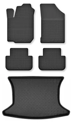 Zdjęcie produktu dla Dywaniki gumowe + mata bagażnika do Toyota Verso 2009-2013 (standardowy bagażnik) – czarne, dobierane – Wielganizator Semi-Universal