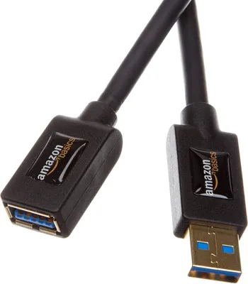 Produktbild von AmazonBasics YRRY, 3 m, USB A, USB A, USB 3.2 Gen 1 (3.1 Gen 1), 0,48 Gbit/s, Schwarz
