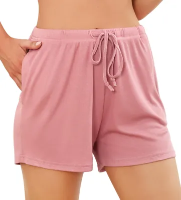 Productafbeelding van Dames Pyjama Shorts - Zachte Lounge Shorts met Pocket - Roze