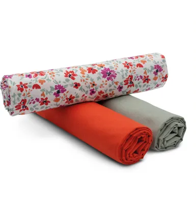 Produktbild von Blütenmeer weiß Set 94 Baumwollstoff 1x Druck + 2x Uni je 0,5m Stoffpaket Nähen DIY Projekt