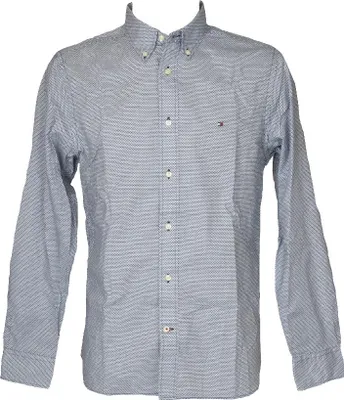 Immagine prodotto di Camicia uomo TH TOMMY HILFIGER manica lunga puro cotone con bottoni al colletto articolo MW0MW26405 two tone mini pri, M, Cotone 100%