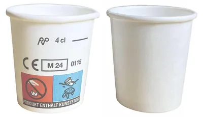 Produktbild von 800x Schnapsbecher Shotbecher Stamperl Pappbecher weiß mit Eichstrich 4cl 40ml