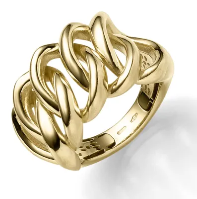 Produktbild von Breiter Ring Damenring aus 585 Gold Gelbgold glänzend B:17mm Innenumfang 58mm  Ø18.5mm
