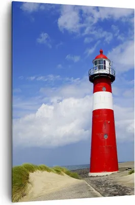 Produktbild von Bild auf Leinwand - Leinwandbild - Einteilig - Turm Leuchtturm Ozean Ufer - 70x100cm - Wand Bild - Wanddeko - Wandbilder - Leinwanddruck - Wanddekoration - Leinwand bilder - Wandbild - PA70x100-2395
