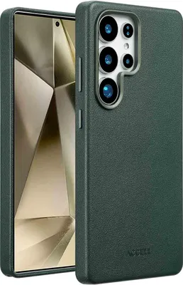 Image de Accezz MagSafe Leather Backcover pour le Samsung Galaxy S25 Ultra - Cedar Green