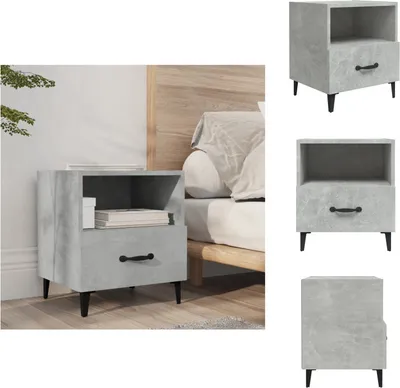 Immagine prodotto di vidaXL Comodino in cemento grigio materiale legno - Comodini