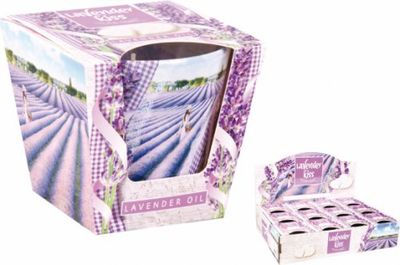 Svíčka ve skle LAVENDER KISS - LAVENDER OIL vonná 115g