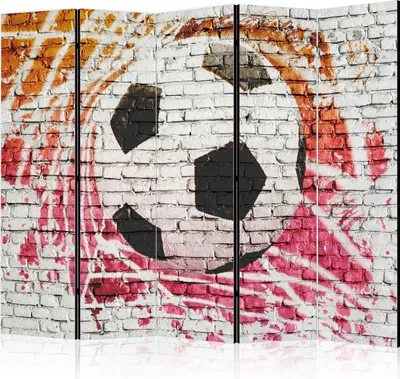 Produktbild von 5-teiliger Doppelseitiger Vlies Paravent - Street football II 225x172 cm Street art i-C-0162-z-c