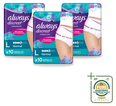 Image de 3 x Sous-vêtements absorbants pour incontinence, taille L - Pack économique - 3 pièces