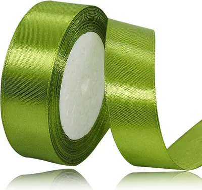 Produktbild von Satinband 25mm breit, 22m lang, Olivgrün, Geschenkband für Dekoration