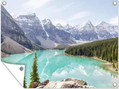 Produktbild von MuchoWow® 40x30 cm Outdoor-Poster Gartendeko Sichtschutz Garten Poster für den Garten  Moraine Lake, Kanada