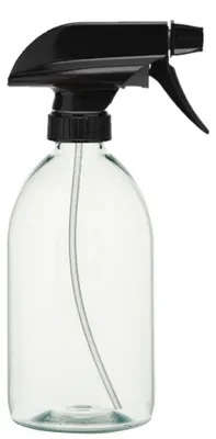 Productafbeelding van Set van 10 Lege Plastic Flessen 500 ml Transparant met Zwarte Spraykop