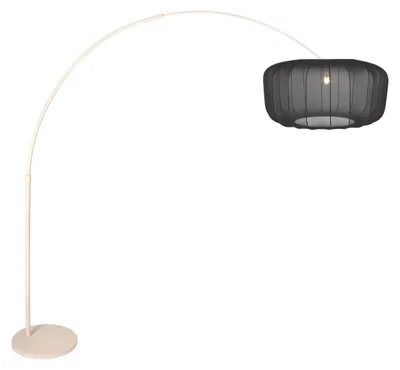 Image de Lampadaire - crème - Sparkled Light - métal textile - Ø 45cm - E27 - 4679CR - Steinhauer