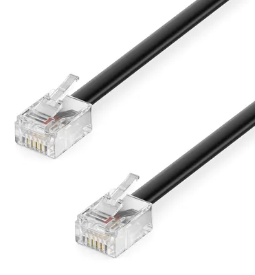 Produktbild von deleyCON 40m Telefonkabel RJ11 6P4C 99% Kupfer AWG28 - Schwarz – Größe 40 M