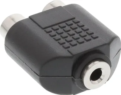 Image de InLine® 99338 Adaptateur audio, 3,5mm jack femelle mono vers 2x Cinch femelle