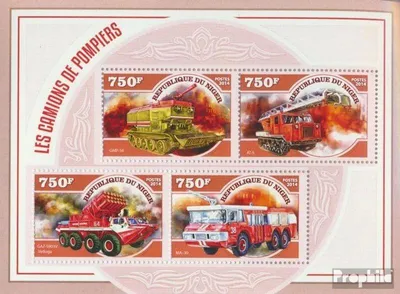 Produktbild von Briefmarken Niger 2014 Mi 3234-3237 Kleinbogen (kompl. Ausg.) postfrisch Feuerwehrfahrzeuge