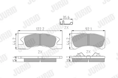 Produktbild von JURID 572615J Bremsbeläge Satz Vorne für MITSUBISHI Mirage / Space Star Schrägheck (A0A) für DAIHATSU Cuore VII (L275, L285, L276)