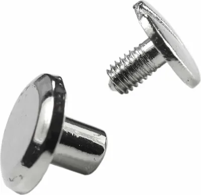10 Metall Schraubnieten abgeschrägt, silbern 10x4x6-8mm B