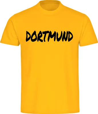 Produktbild von multifanshop Kinder T-Shirt - Dortmund - Textmarker, gelb, Größe 152