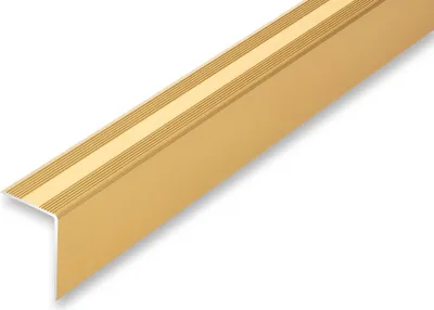 Produktbild von (18,75EUR/m) 30 x 42 x 1500 mm Treppenwinkel goldfarben ungebohrt Treppenkantenprofil Treppenkante Alu Winkel