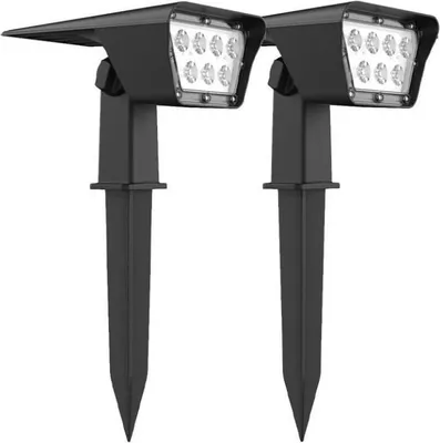 Image de Spot Solaire Projecteur 2 en 1 LUMISKY CURTIS, H31.5 cm, LED Blanc, Lot de 2, Dimmable