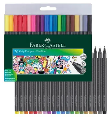 Produktbild von Faber-Castell Grip, Mehrfarbig, Mehrfarbig, 0,4 mm, Recycelbarer Kunststoff, Metall, 20 Stück(e)